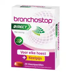 De Online Drogist Bronchostop direct hoestpastilles met honing 20st aanbieding