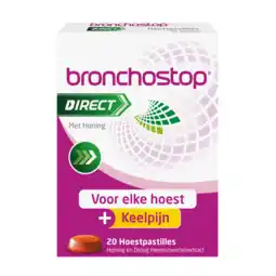 De Online Drogist Bronchostop direct hoestpastilles met honing 20st aanbieding