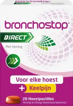 De Online Drogist Bronchostop direct hoestpastilles met honing 20st aanbieding