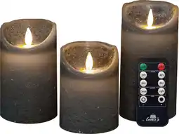 Intratuin Anna's collection led stompkaars dinu grijs d 7,5 h 10 / 12,5 / 15 cm 3 stuks aanbieding