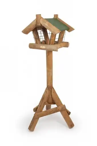 Welkoop Vogelbescherming voederhuis op paal met beschermkooi - 124x35x50cm aanbieding
