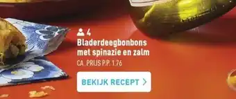 ALDI Bladerdeegbonbons met spinazie en zalm aanbieding