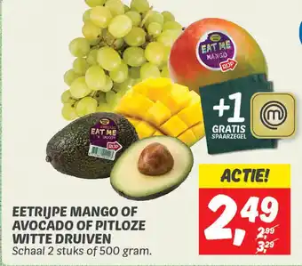 Dekamarkt Eetrijpe mango of avocado of pitloze witte druiven aanbieding