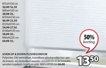 Jysk Hven up & down plisségordijn aanbieding