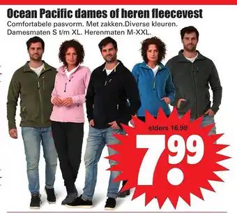 Dirk Ocean Pacific dames of heren fleecevest aanbieding