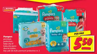 Nettorama Pampers premium protection, baby-dry of baby-dry pants aanbieding