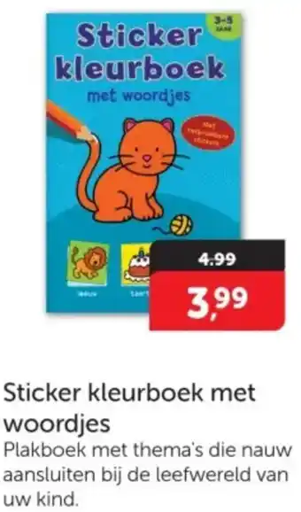 Boekenvoordeel Sticker kleurboek met woordjes aanbieding