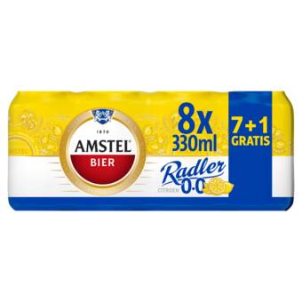 Jumbo Amstel - radler citroen 0.0% alcoholvrij - blik - 7+1 x 330ml aanbieding