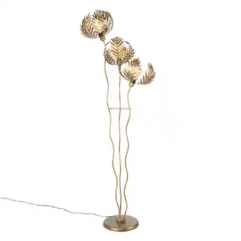 Lampenlicht.nl Vintage vloerlamp goud 182 cm 3-lichts - botanica aanbieding