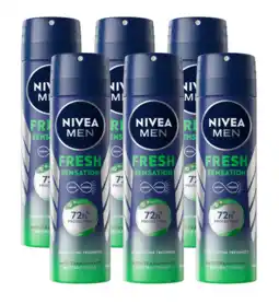 De Online Drogist Nivea men fresh sensation anti-transpirant spray voordeelverpakking 6x150ml aanbieding