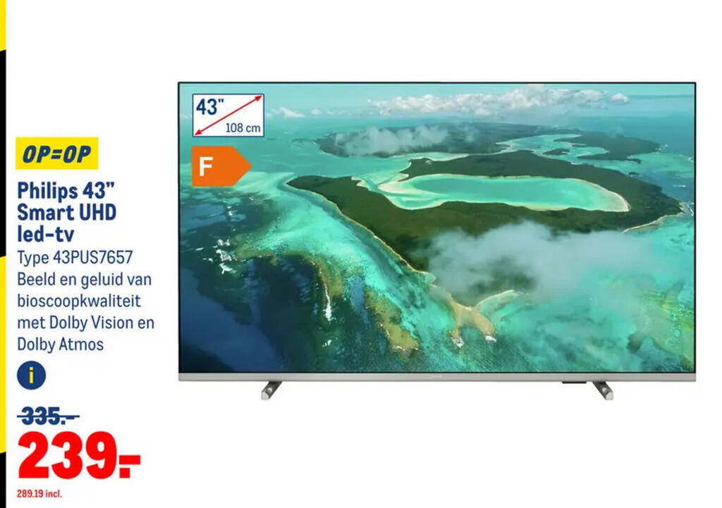 Makro OP=OP Philips 43" Smart UHD led-tv aanbieding