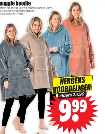 Dirk Snuggle hoodie voorzien van sherpa voering heerliil aanbieding