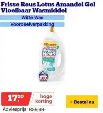 Bol.com Frisse Reus Lotus Amandel Gel Vloeibaar Wasmiddel aanbieding