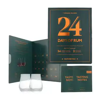 Topdrinks Rum adventskalender 2023 inclusief 2 rum glazen – green edition aanbieding