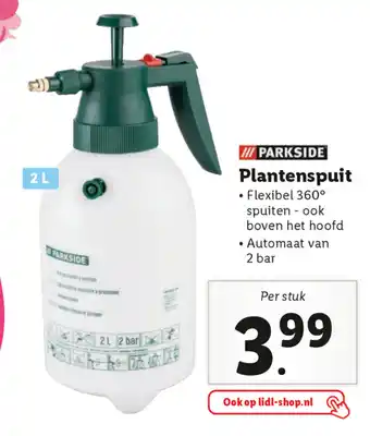 Lidl Parkside Plantenspuit 2L aanbieding