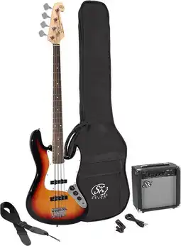 Bol.com Elektrische basgitaarpakket sx met versterker sb1sk-3ts sunburst aanbieding