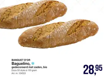 Bidfood Banquet d'or Baguelino, gedecoreerd met zaden, bio 120 gram aanbieding