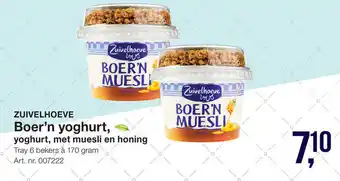 Bidfood Zuivelhoeve Boer'n yoghurt, yoghurt, met muesli en honing 170 gram aanbieding