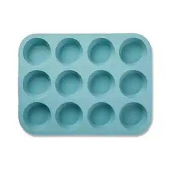 Blokker Blokker muffin bakvorm - siliconen - 12 stuks - blauw aanbieding