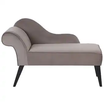 Beliani Chaise longue fluweel taupe linkszijdig biarritz aanbieding