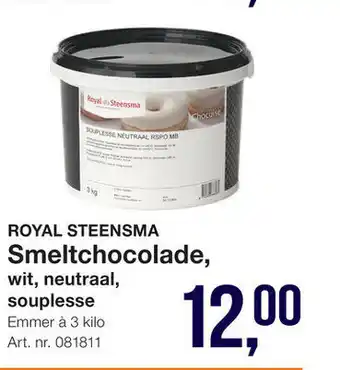 Bidfood Royal steensma Smeltchocolade, wit, neutraal, souplesse 3 kilo aanbieding