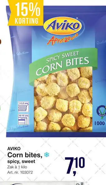 Bidfood Aviko Corn bites, spicy, sweet 1 kilo aanbieding