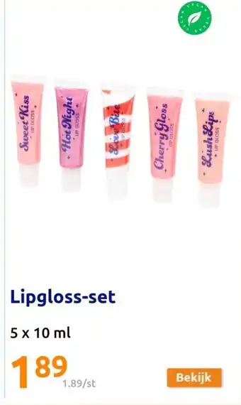 Action Lipgloss-set 5 x 10 ml aanbieding