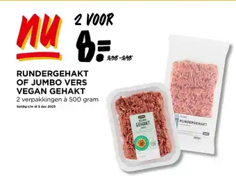 Jumbo RUNDERGEHAKT OF JUMBO VERS VEGAN GEHAKT 500g aanbieding