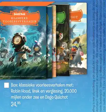 Donald Duck Box: klassieke voorleesverhalen met: robin hood, vrek en vergissing, 20.000 mijlen onder zee en dago quichot aanbieding