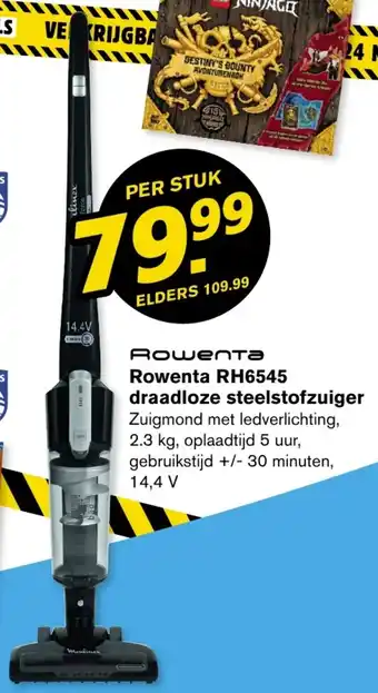 Hoogvliet Rowenta RH6545 draadloze steelstofzuiger aanbieding