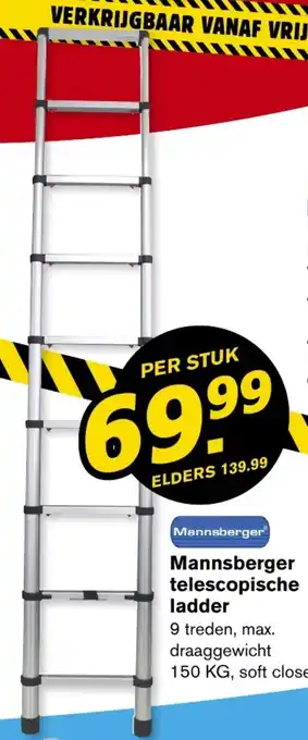 Hoogvliet Mannsberger telescopische ladder aanbieding