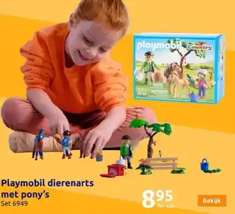 Action Playmobil dierenarts met pony's set aanbieding