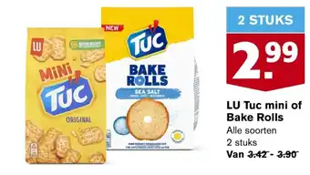 Hoogvliet LU Tuc mini of Bake Rolls aanbieding