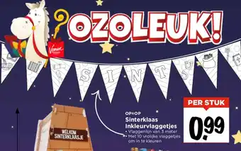 Vomar Voordeelmarkt Sinterklaas Inkleurvlaggetjes aanbieding