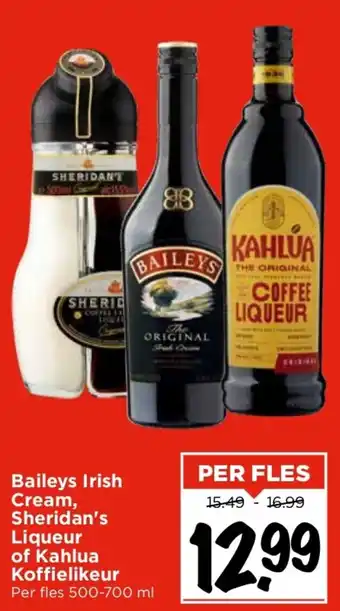 Vomar Voordeelmarkt Baileys Irish Cream, Sheridan's Liqueur of Kahlua Koffielikeur Per fles 500-700 ml aanbieding