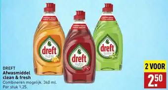 ALDI DREFT Afwasmiddel clean & fresh aanbieding