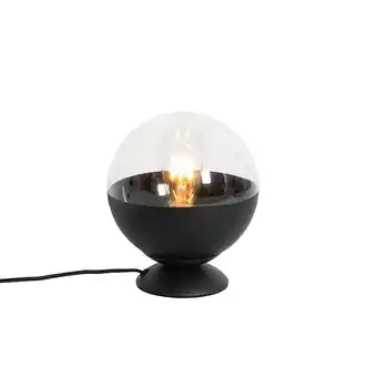 Lampenlicht.nl Retro tafellamp zwart met helder glas - eclipse aanbieding