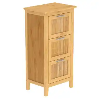 fonQ Eisl badkamerkast met 3 lades 30x42x82 cm bamboe aanbieding
