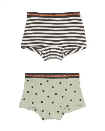 HEMA Hema kinder boxers stretch katoen - 2 stuks lichtgroen (lichtgroen) aanbieding