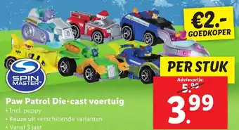 Lidl Paw Patrol Die-cast voertuig aanbieding