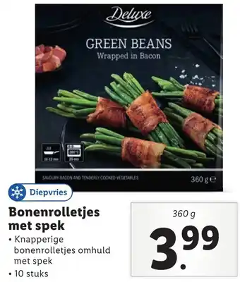 Lidl Bonenrolletjes met spek 360g aanbieding