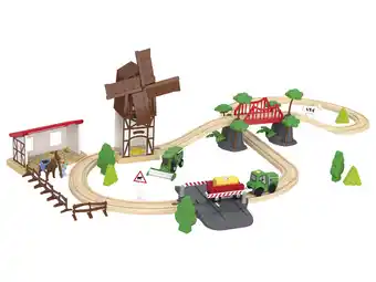 Lidl Playtive houten spoorweg boerderij of brandweerwagen aanbieding