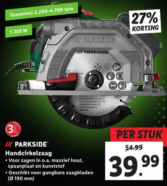Lidl PARKSIDE Handcirkelzaag aanbieding