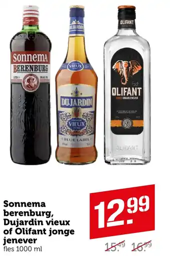 Coop Sonnema berenburg, Dujardin vieux of Olifant jonge jenever aanbieding