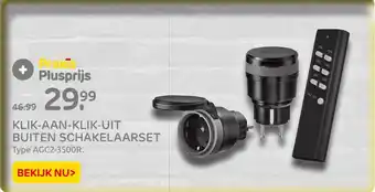 Praxis KLIK-AAN-KLIK-UIT BUITEN SCHAKELAARSET Type AGC2-3500R. aanbieding