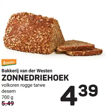 Ekoplaza Bakkerij van der Westen ZONNEDRIEHOEK 700g aanbieding