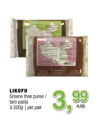 Amazing Oriëntal LIKOFU Groene thee puree / taro pasta aanbieding