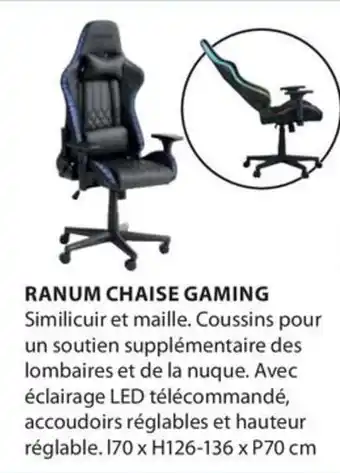 Jysk RANUM CHAISE GAMING 170 x H126-136 x P70 cm aanbieding