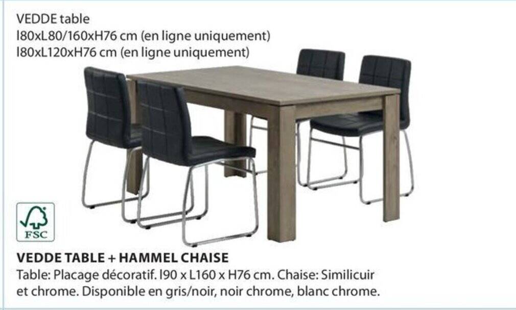 VEDDE TABLE + HAMMEL CHAISE aanbieding bij Jysk