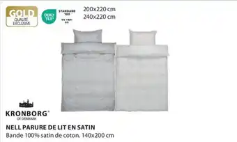 Jysk NELL PARURE DE LIT EN SATIN Bande 100% satin de coton. 140 x 200 cm aanbieding